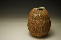 Stoneware vase with earth textured surface (1)