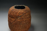 Stoneware vase with earth-textured surface (5)