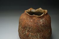 Earth texture cut sided vase