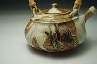 Wood-fired teapot with sculptured surface, unique piece from my private collection.