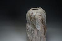 Thrown and cut sided abstract tall vase