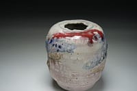 textured  small vase 10 with glazed surface